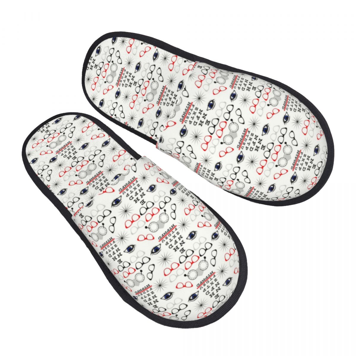 Women Shoes Chart Size - รองเท้าแตะลายกราฟิกตรวจสายตาตลกๆ สำหรับร้านแว่นตา ร้านสปา ผู้หญิง และใช้ในบ้าน