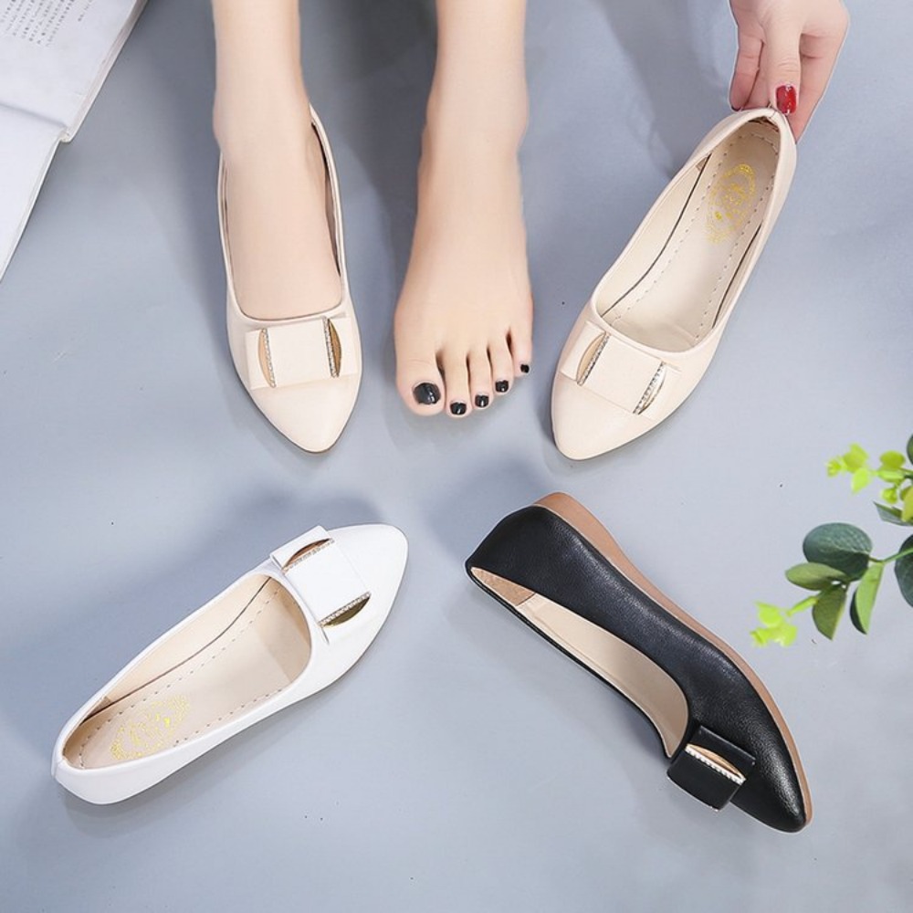 Women Shoes Loafers - รองเท้าผู้หญิงแฟชั่นลำลอง น้ำหนักเบา สวมใส่สบาย เหมาะสำหรับใส่ทำงาน แบบสวม ไม่ต้องผูกเชือก