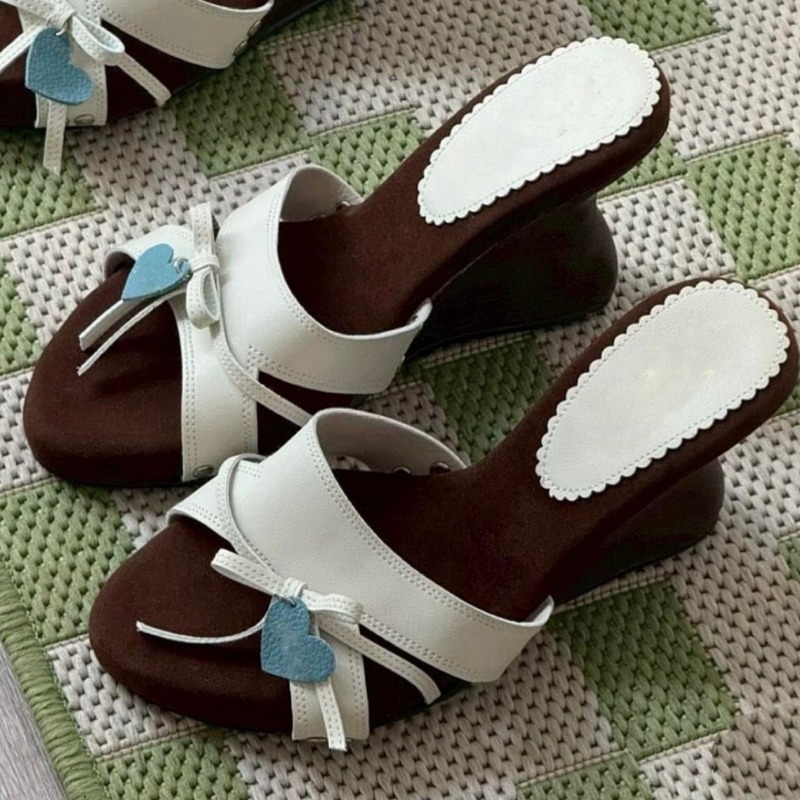 รองเท้าส้นเตารีดแบบสวมเปิดนิ้ว - Women Shoes Us To Eu บทวิจารณ์และราคา