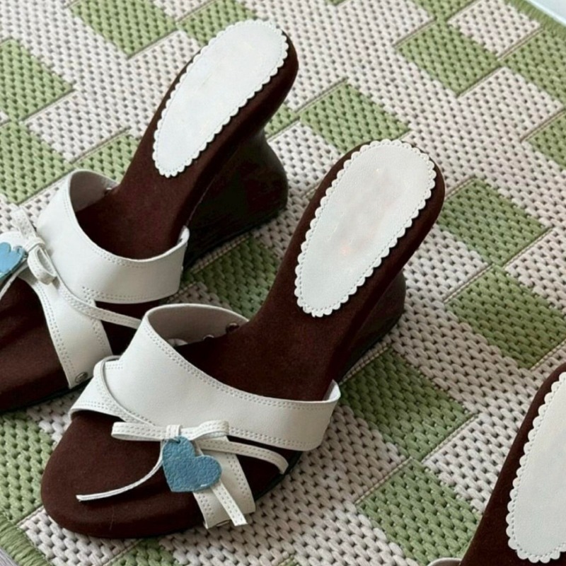 รองเท้าส้นเตารีดแบบสวมเปิดนิ้ว - Women Shoes Us To Eu บทวิจารณ์และราคา