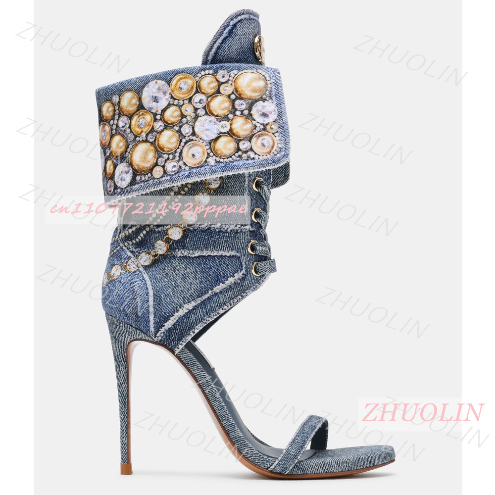 รองเท้าส้นสูงสตรีสีน้ำเงินเดนิ - Women Shoes Us To Eu บทวิจารณ์และราคา