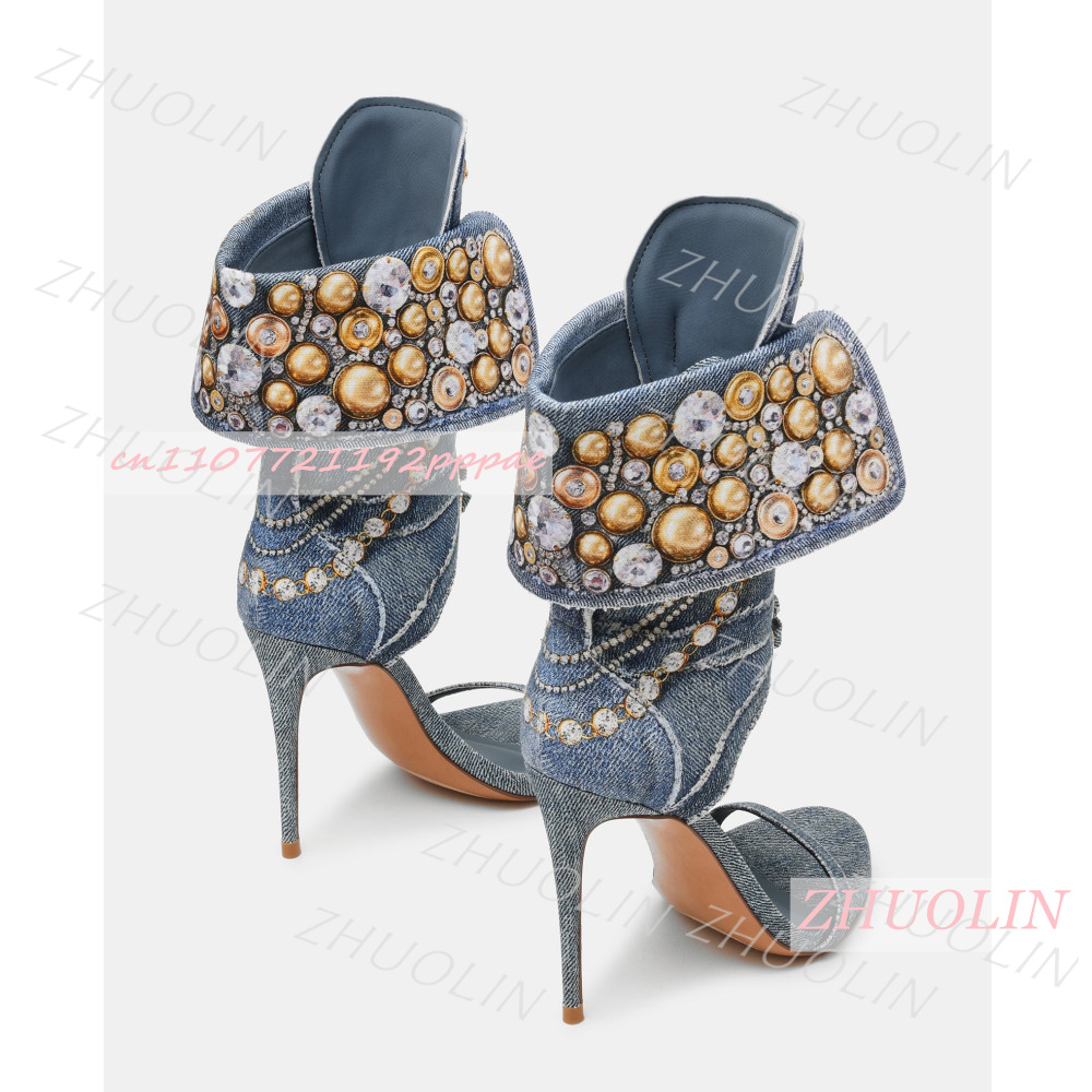 รองเท้าส้นสูงสตรีสีน้ำเงินเดนิ - Women Shoes Us To Eu บทวิจารณ์และราคา