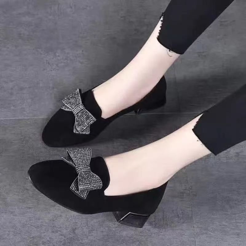 รองเท้าส้นเตี้ยแบบผูกโบว์แฟชั่ - Women Shoes Loafers บทวิจารณ์และราคา