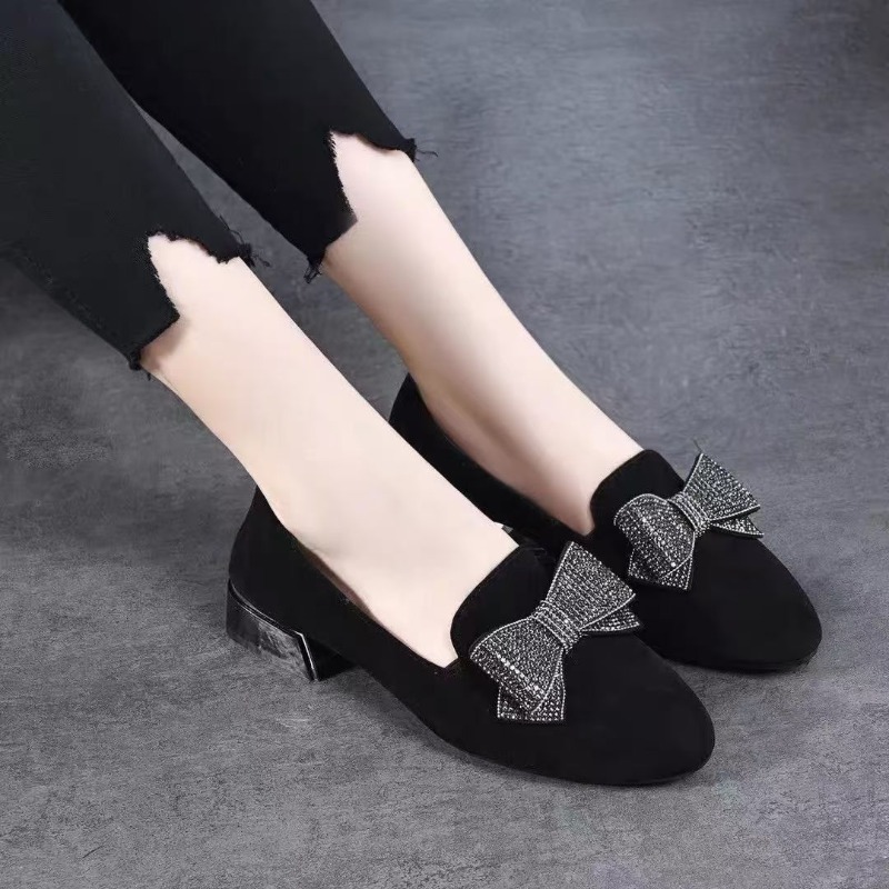 รองเท้าส้นเตี้ยแบบผูกโบว์แฟชั่ - Women Shoes Loafers บทวิจารณ์และราคา