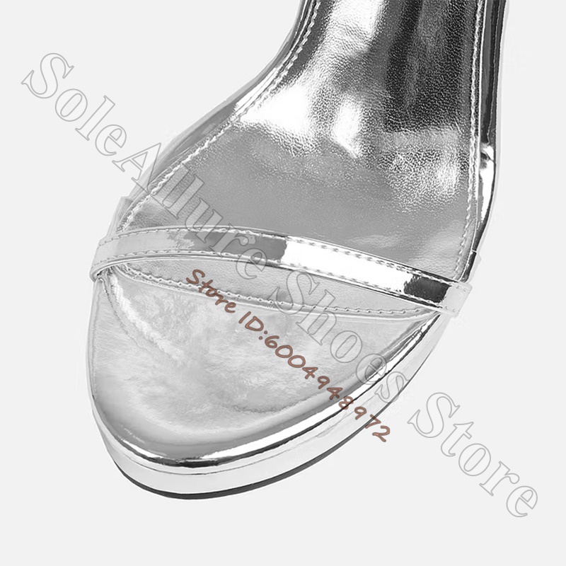 รองเท้าส้นสูงแบบเปิดหน้าเท้าสี - Metallic Heel Sandal บทวิจารณ์และราคา