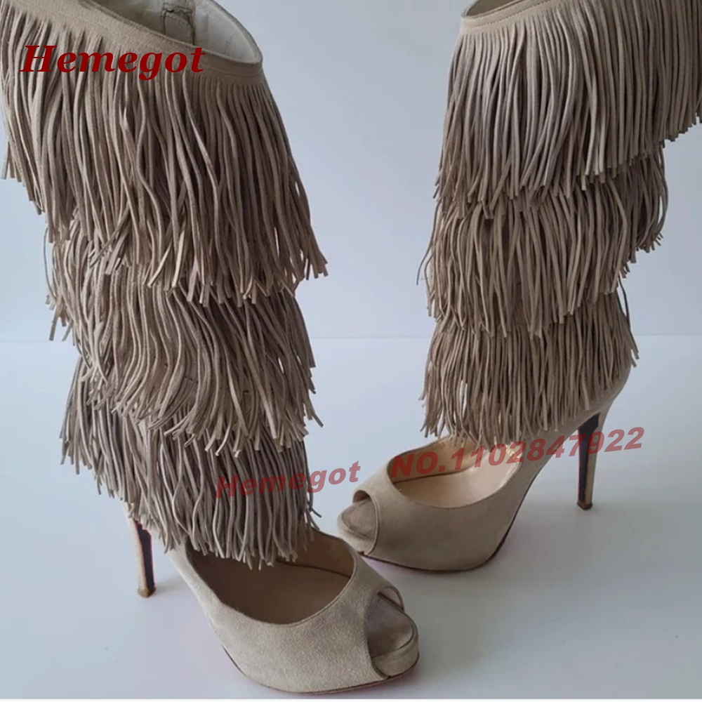 รองเท้าบูทส้นสูงแบบเปิดนิ้วเท้ - Knee High Boots Women บทวิจารณ์และราคา