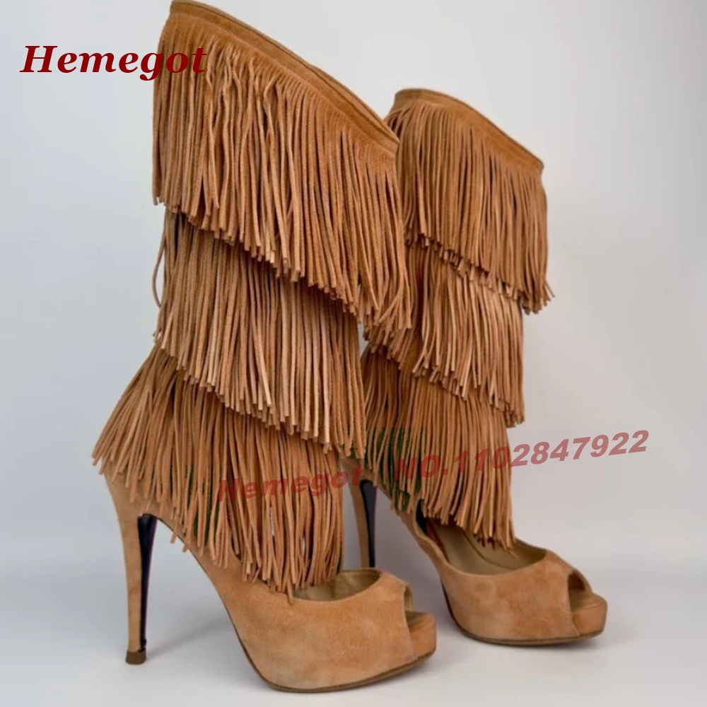 รองเท้าบูทส้นสูงแบบเปิดนิ้วเท้ - Knee High Boots Women บทวิจารณ์และราคา