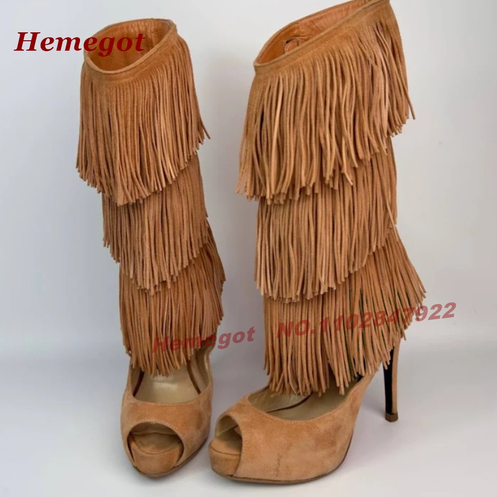 รองเท้าบูทส้นสูงแบบเปิดนิ้วเท้ - Knee High Boots Women บทวิจารณ์และราคา