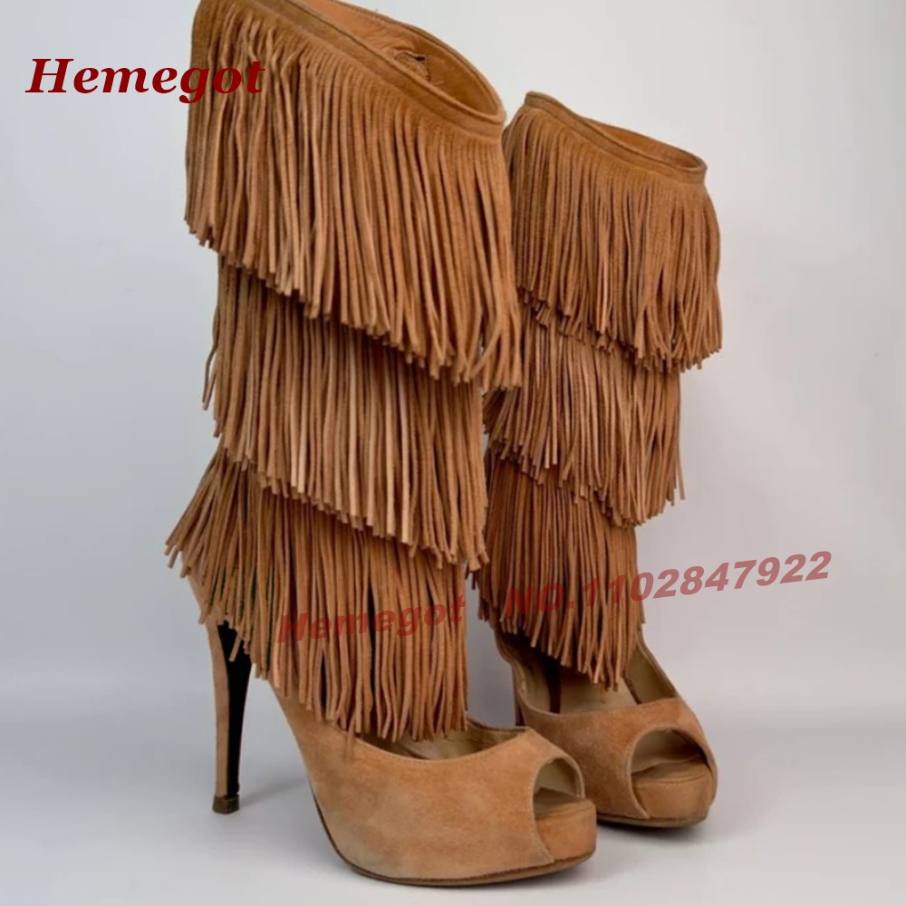 รองเท้าบูทส้นสูงแบบเปิดนิ้วเท้ - Knee High Boots Women บทวิจารณ์และราคา