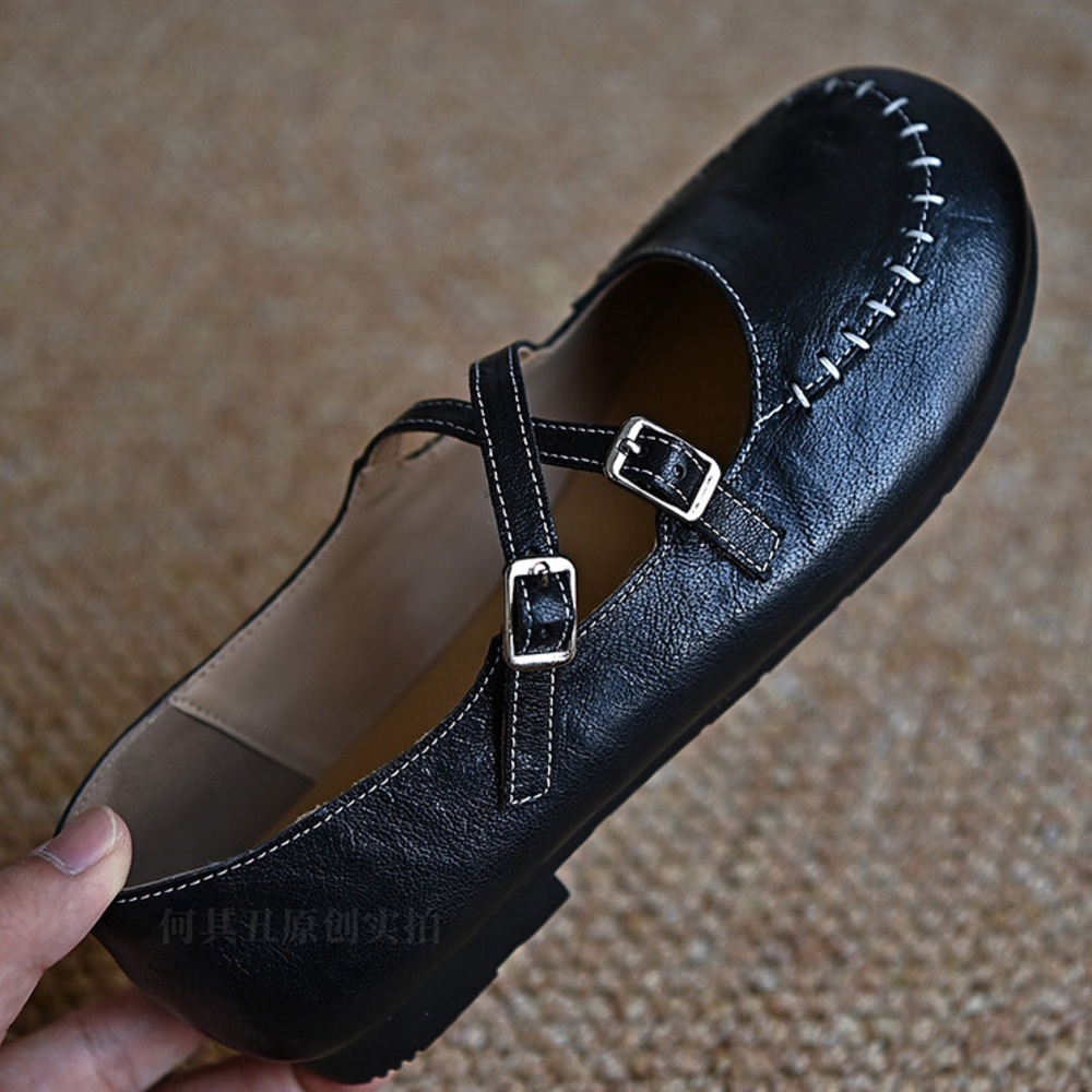 รองเท้าส้นแบนหนังแท้สีดำสำหรับ - Women'S Shoes Loafers Black บทวิจารณ์และราคา