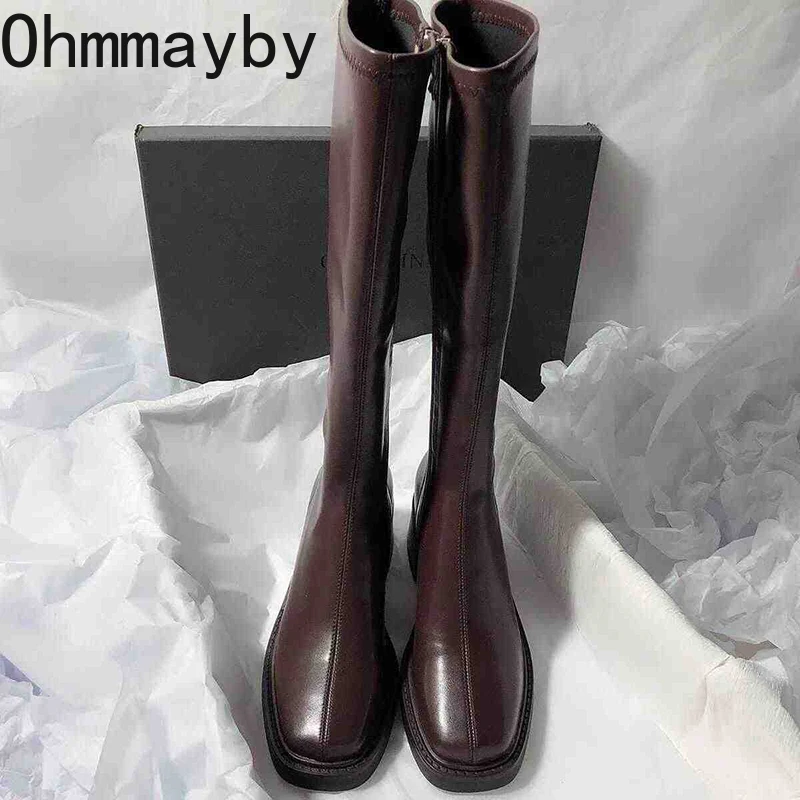 Vintage ส้นหนาผู้หญิงเข่ารองเท - Knee High Boots Women บทวิจารณ์และราคา