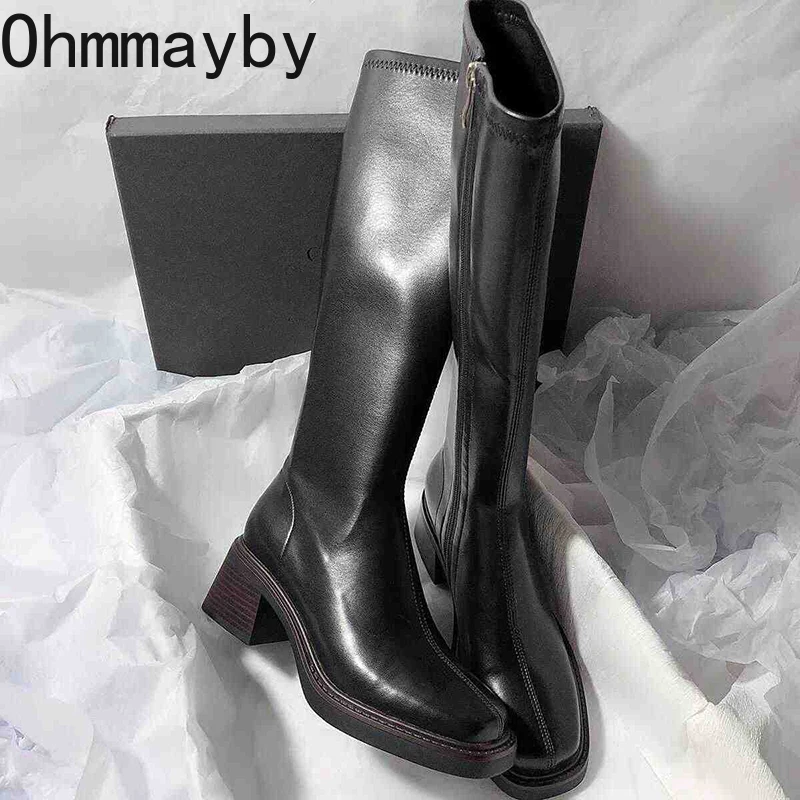 Vintage ส้นหนาผู้หญิงเข่ารองเท - Knee High Boots Women บทวิจารณ์และราคา