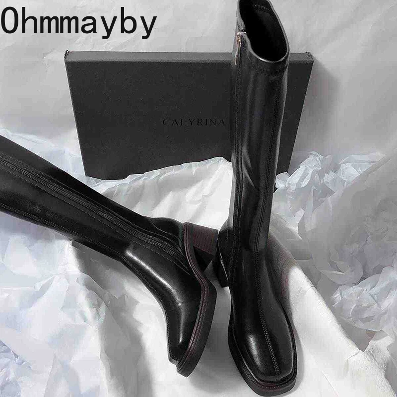 Vintage ส้นหนาผู้หญิงเข่ารองเท - Knee High Boots Women บทวิจารณ์และราคา