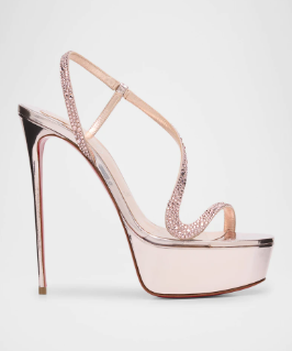 รองเท้าส้นสูงแบบส้นเข็มพื้นหนั - Metallic Heel Sandal บทวิจารณ์และราคา