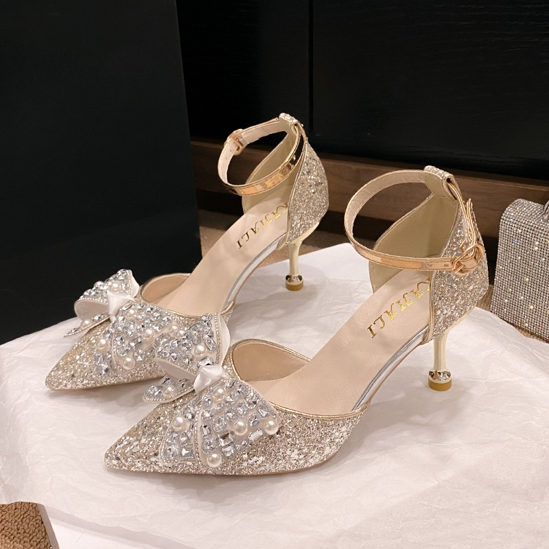 รองเท้าส้นสูงผู้หญิง ดีไซน์หรู - Rhinestone Sandal Women บทวิจารณ์และราคา
