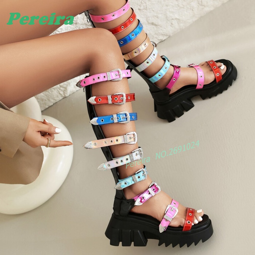 รองเท้าบูทส้นสูงแบบเปิดนิ้วเท้ - Knee High Boots Women บทวิจารณ์และราคา