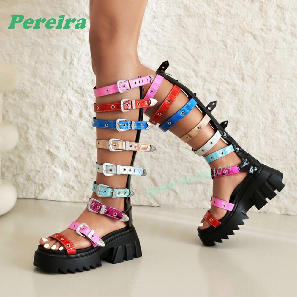 รองเท้าบูทส้นสูงแบบเปิดนิ้วเท้ - Knee High Boots Women บทวิจารณ์และราคา