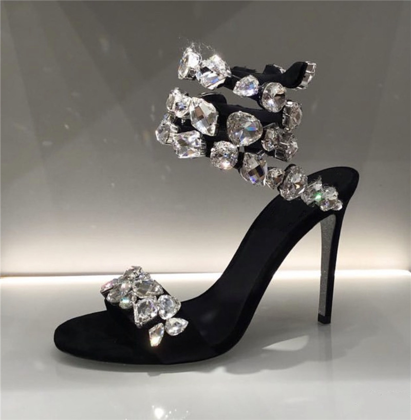 รองเท้าส้นสูงแบบส้นเข็มประดับเ - Rhinestone Sandal Women บทวิจารณ์และราคา
