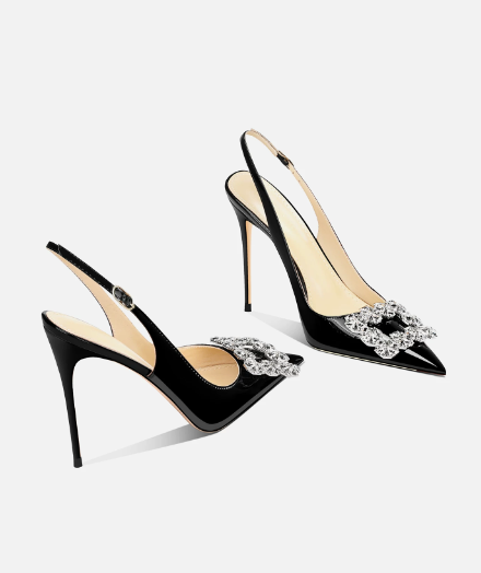 รองเท้าส้นสูงหัวแหลมประดับคริส - Rhinestone Sandal Women บทวิจารณ์และราคา
