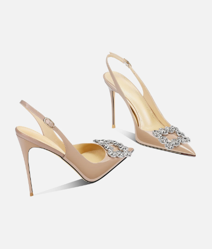 รองเท้าส้นสูงหัวแหลมประดับคริส - Rhinestone Sandal Women บทวิจารณ์และราคา