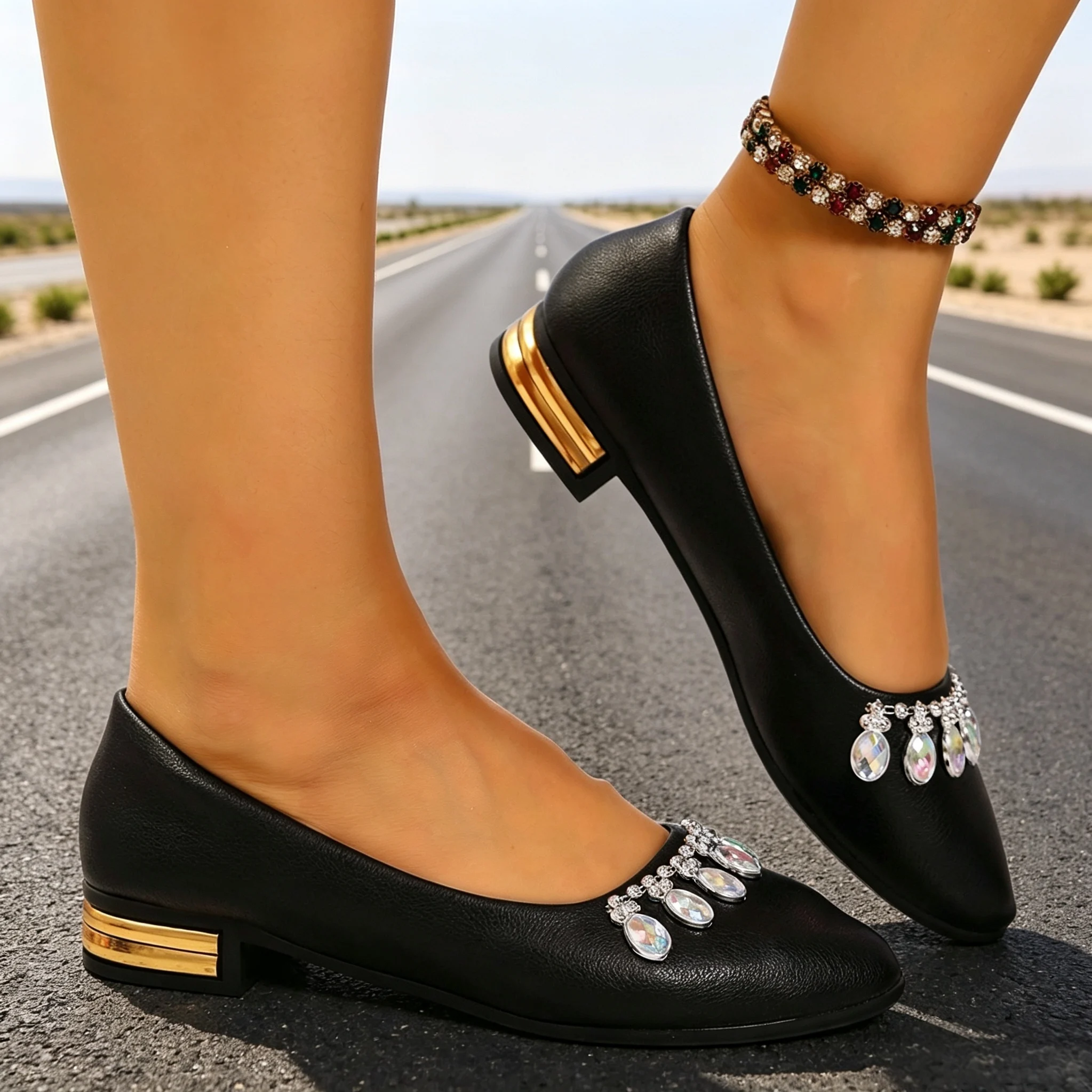รองเท้าส้นแบนสำหรับผู้หญิง หัว - Women Shoes Loafers บทวิจารณ์และราคา