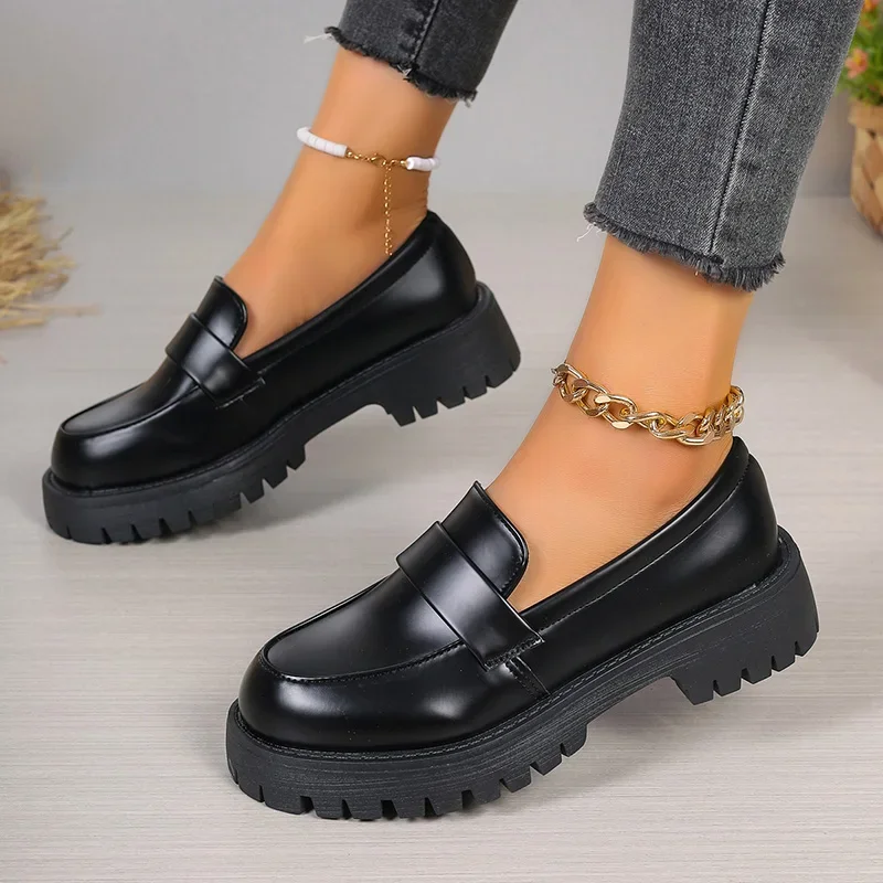 รองเท้าโลฟเฟอร์สีดำสไตล์อังกฤษ - Women'S Shoes Loafers Black บทวิจารณ์และราคา