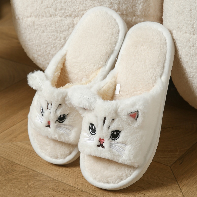 รองเท้าแตะขนนุ่มลายแมวน่ารักสำ - Thong Flat Sandal บทวิจารณ์และราคา