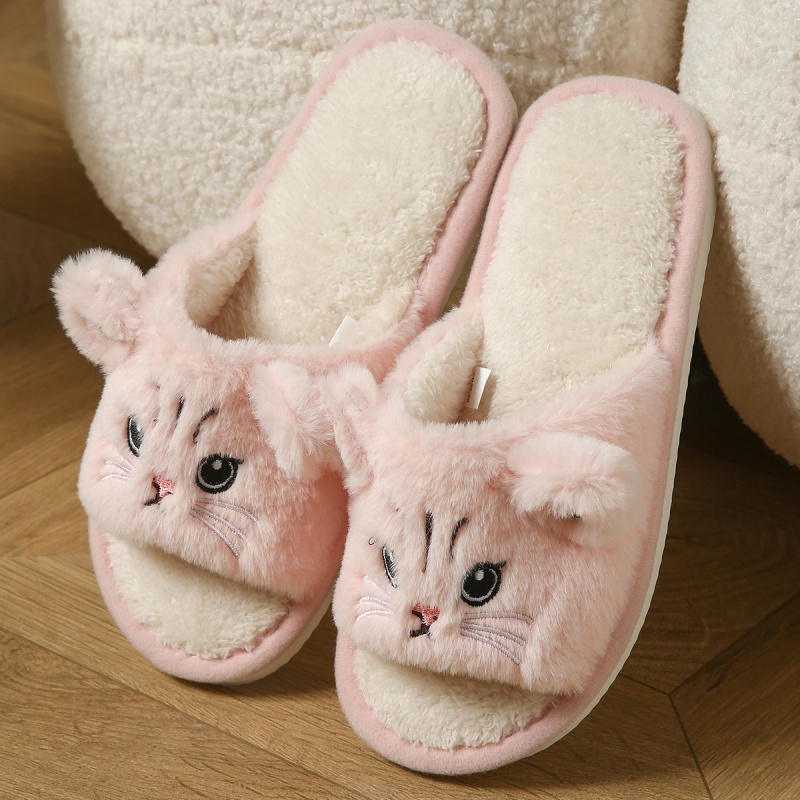 รองเท้าแตะขนนุ่มลายแมวน่ารักสำ - Thong Flat Sandal บทวิจารณ์และราคา