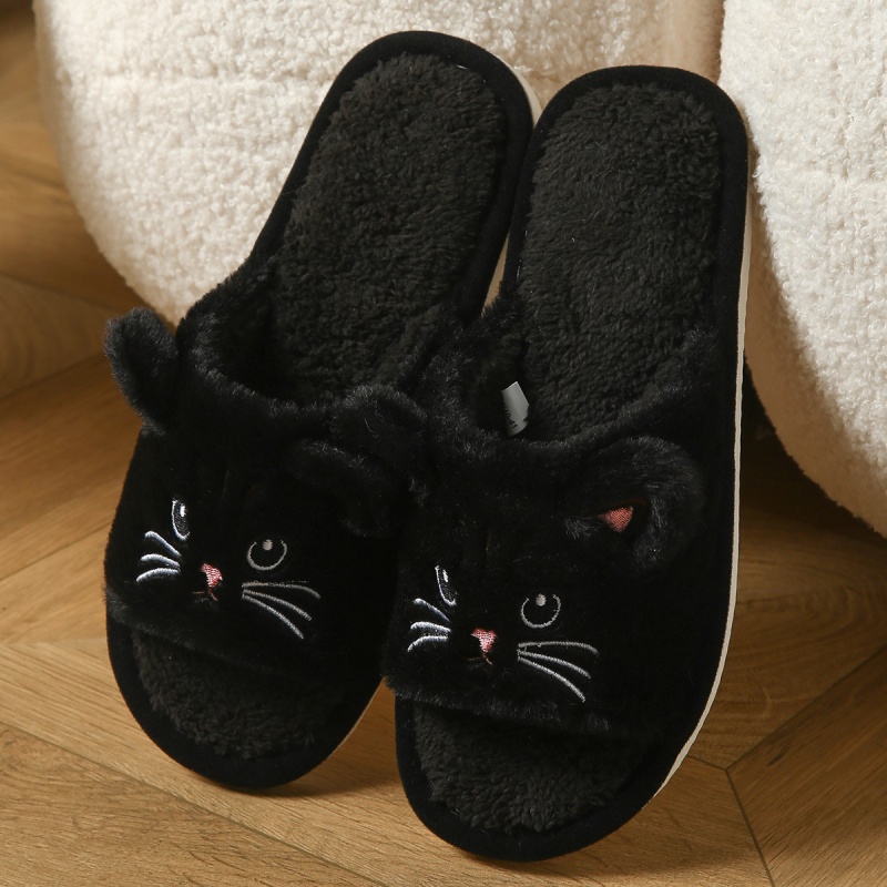 รองเท้าแตะขนนุ่มลายแมวน่ารักสำ - Thong Flat Sandal บทวิจารณ์และราคา