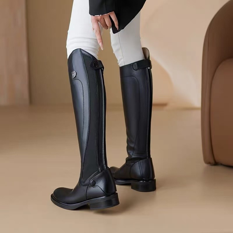 รองเท้าบูทหนังนุ่มสำหรับขี่ม้า - Knee High Boots Women บทวิจารณ์และราคา