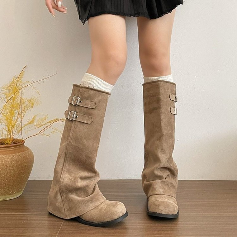 รองเท้าบูททรงสูงระดับเข่าสไตล์ - Knee High Boots Women บทวิจารณ์และราคา