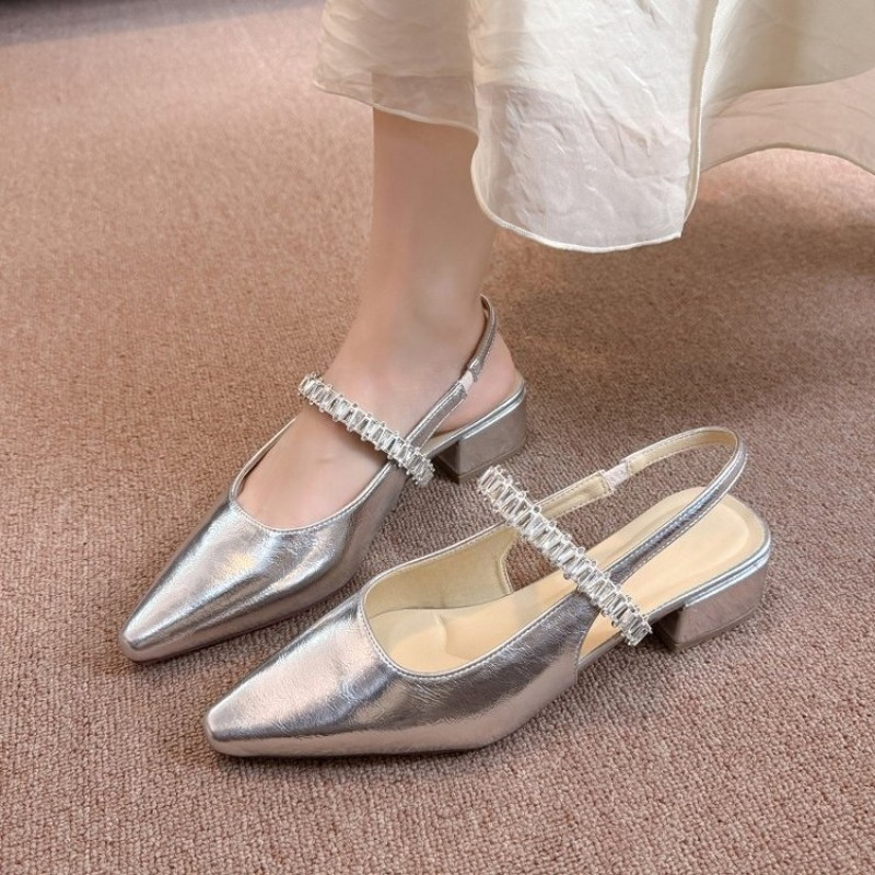 รองเท้าผู้หญิงแบบสวมรัดส้น ประ - Rhinestone Sandal Women บทวิจารณ์และราคา