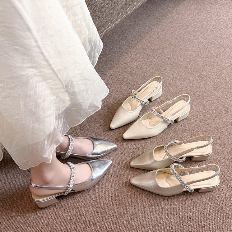 รองเท้าผู้หญิงแบบสวมรัดส้น ประ - Rhinestone Sandal Women บทวิจารณ์และราคา