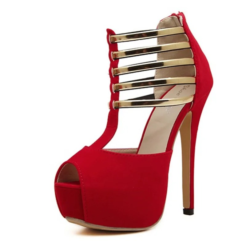 รองเท้าผู้หญิง 13 ซม. รองเท้าแ - Metallic Heel Sandal บทวิจารณ์และราคา