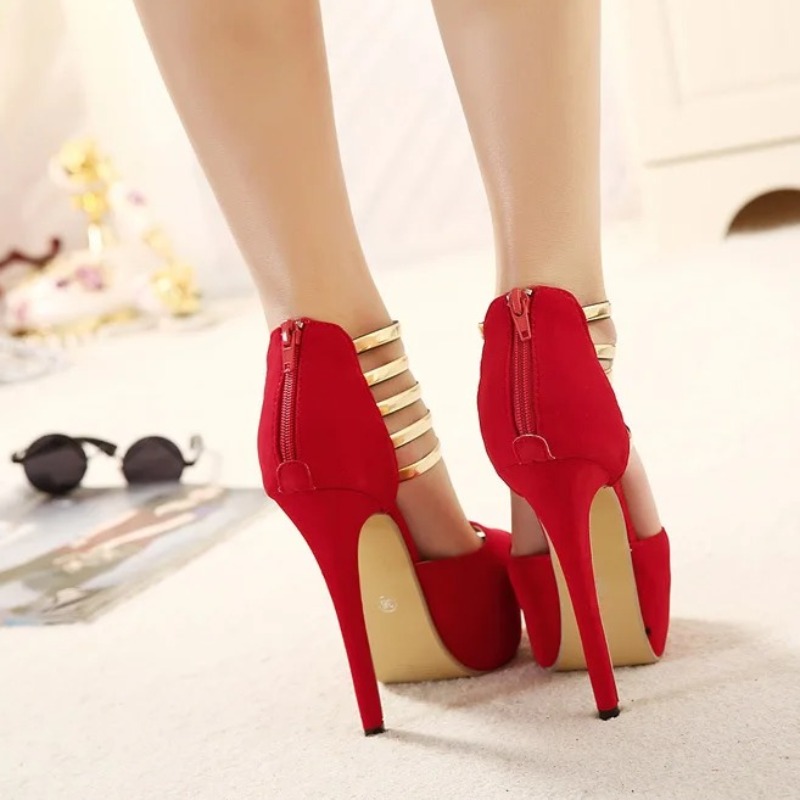 รองเท้าผู้หญิง 13 ซม. รองเท้าแ - Metallic Heel Sandal บทวิจารณ์และราคา