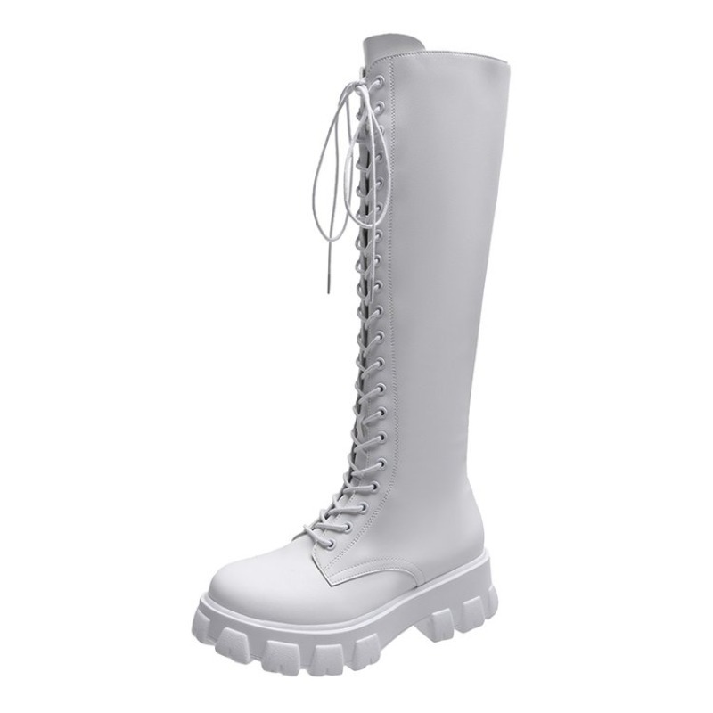 รองเท้าบูทผู้หญิงแบบผูกเชือก ค - Knee High Boots Women บทวิจารณ์และราคา