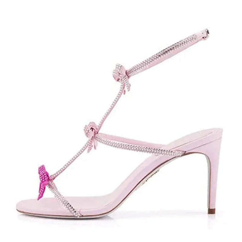 รองเท้าส้นสูงประดับเพชรพลอยผ้า - Rhinestone Sandal Women บทวิจารณ์และราคา